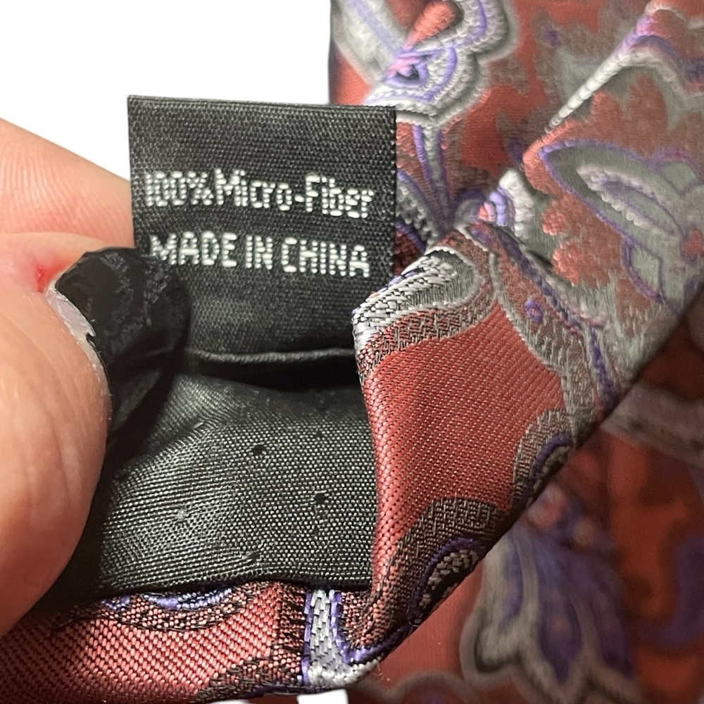 Brand Q Pink Purple Paisley Neck Tie Microfiber Career Office Easter Business‎ - Picture 5 of 9